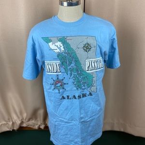 Vtg Inside Passage, Alaska ‘92 Hanes Beefy T XL Map Print